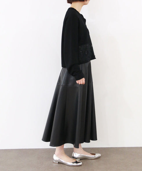 【SOI-MeME】sheer fringe cocoon cardigan